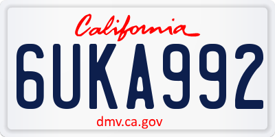 CA license plate 6UKA992