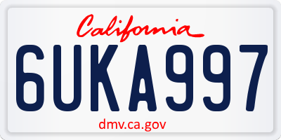 CA license plate 6UKA997