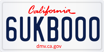 CA license plate 6UKB000