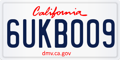 CA license plate 6UKB009