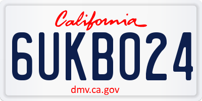 CA license plate 6UKB024
