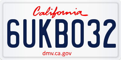 CA license plate 6UKB032