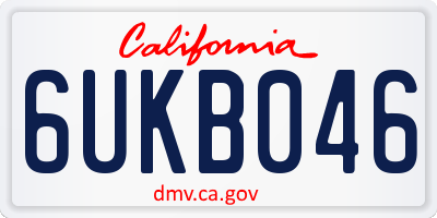 CA license plate 6UKB046