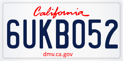 CA license plate 6UKB052