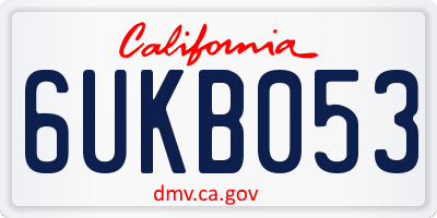 CA license plate 6UKB053