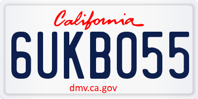 CA license plate 6UKB055