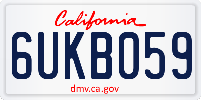 CA license plate 6UKB059