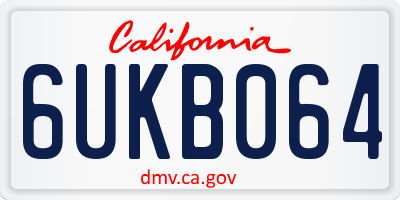 CA license plate 6UKB064