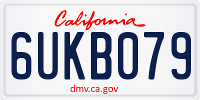 CA license plate 6UKB079