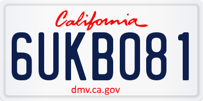 CA license plate 6UKB081