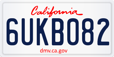 CA license plate 6UKB082