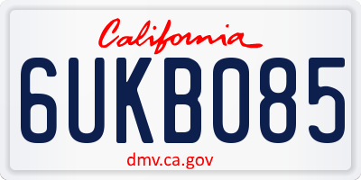 CA license plate 6UKB085