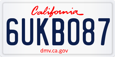 CA license plate 6UKB087