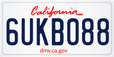 CA license plate 6UKB088