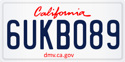 CA license plate 6UKB089