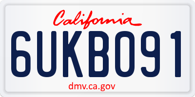 CA license plate 6UKB091