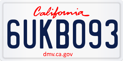 CA license plate 6UKB093