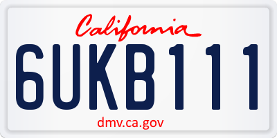 CA license plate 6UKB111