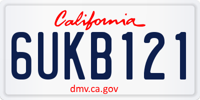 CA license plate 6UKB121