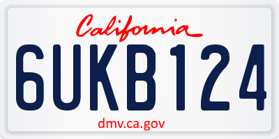 CA license plate 6UKB124