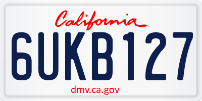 CA license plate 6UKB127