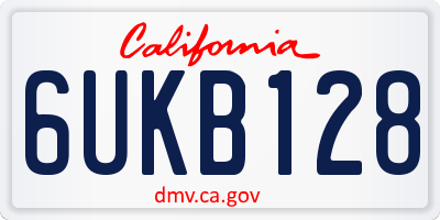 CA license plate 6UKB128
