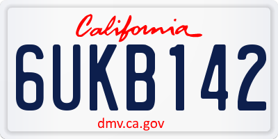 CA license plate 6UKB142