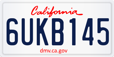 CA license plate 6UKB145