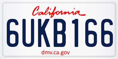CA license plate 6UKB166
