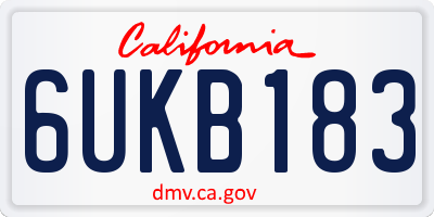 CA license plate 6UKB183