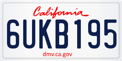 CA license plate 6UKB195