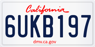 CA license plate 6UKB197