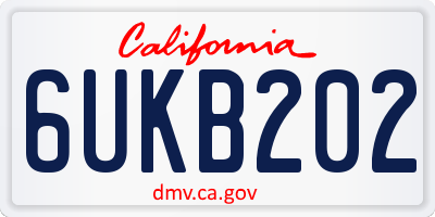 CA license plate 6UKB202