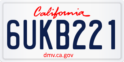 CA license plate 6UKB221