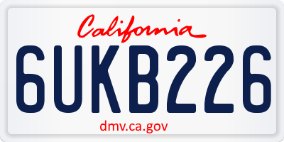 CA license plate 6UKB226