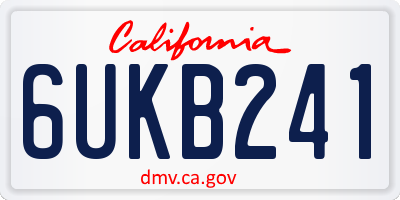 CA license plate 6UKB241