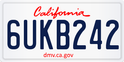 CA license plate 6UKB242