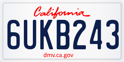 CA license plate 6UKB243