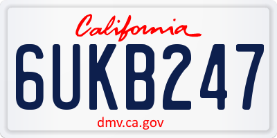 CA license plate 6UKB247