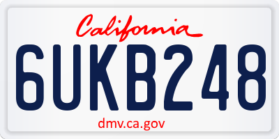 CA license plate 6UKB248