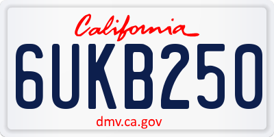 CA license plate 6UKB250