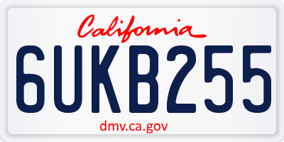 CA license plate 6UKB255