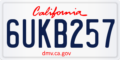CA license plate 6UKB257