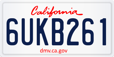 CA license plate 6UKB261