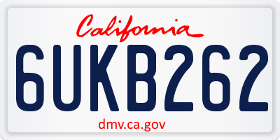 CA license plate 6UKB262