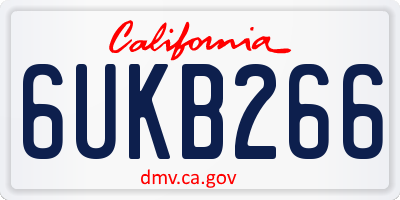 CA license plate 6UKB266