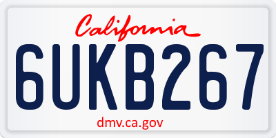 CA license plate 6UKB267