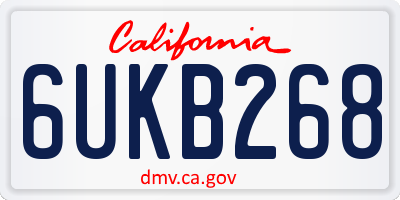 CA license plate 6UKB268