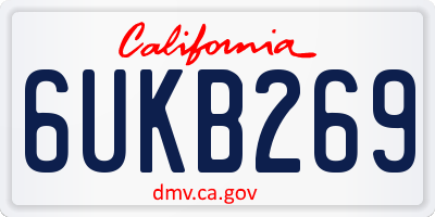 CA license plate 6UKB269