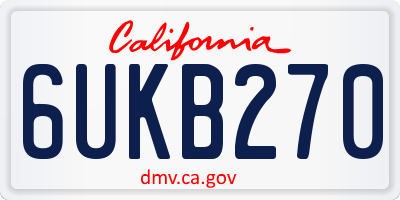 CA license plate 6UKB270